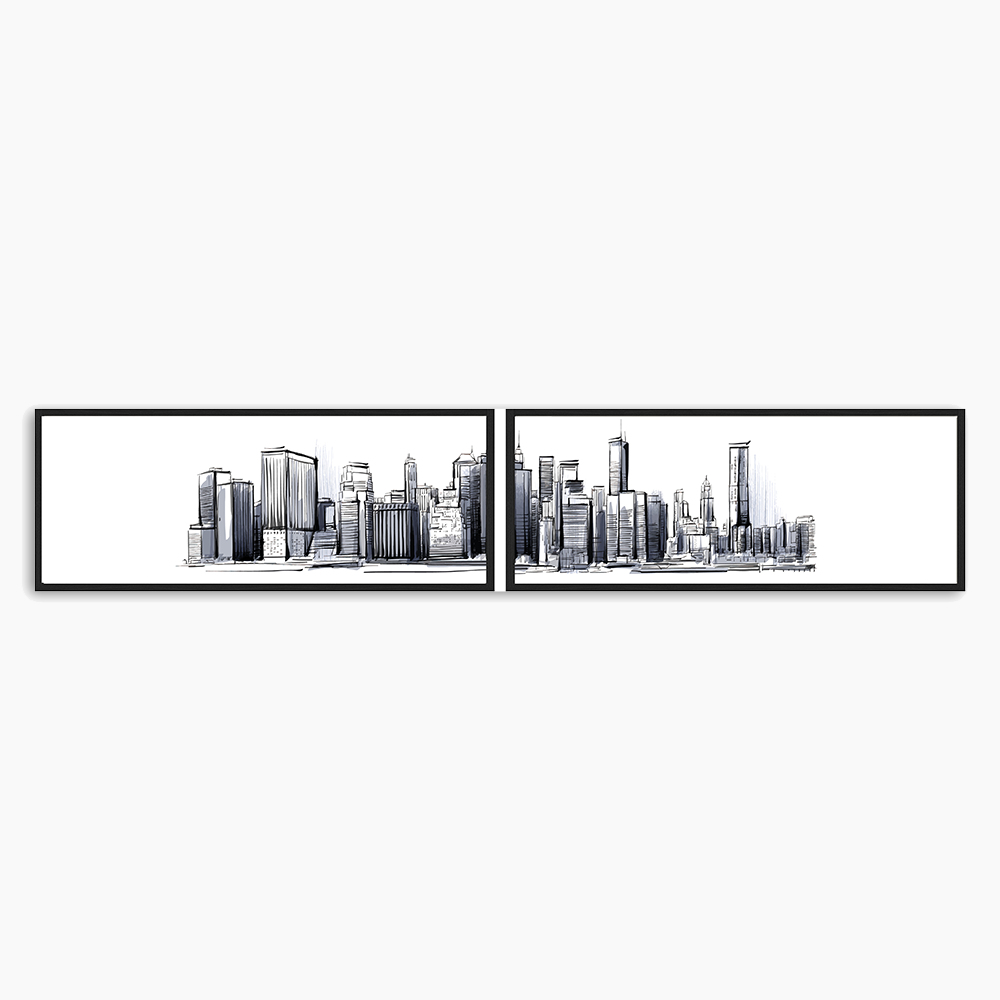 Manhattan Skyline, Set 2 x 80x30