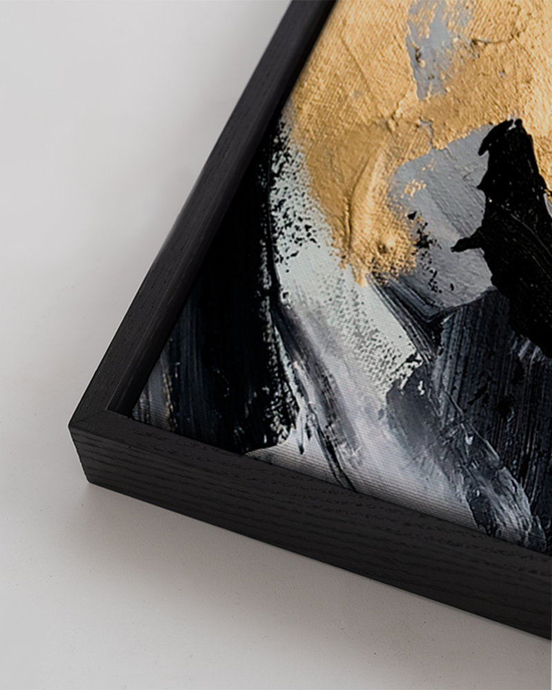 Abstract Black and Gold Paint