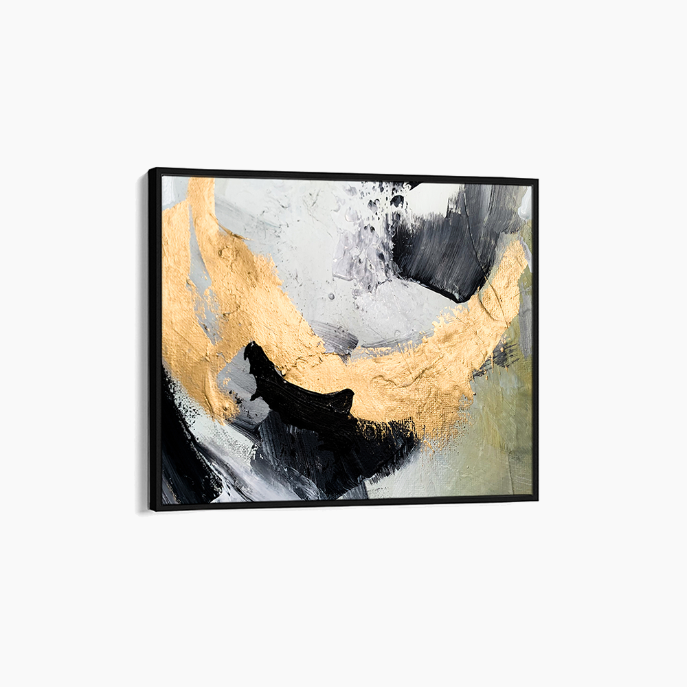 Abstract Black and Gold Paint